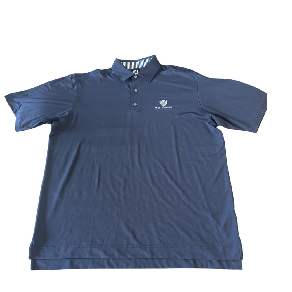 FootJoy FJ Men's XL Blue Golf Polo Shirt West Bay Club Performance Stretch